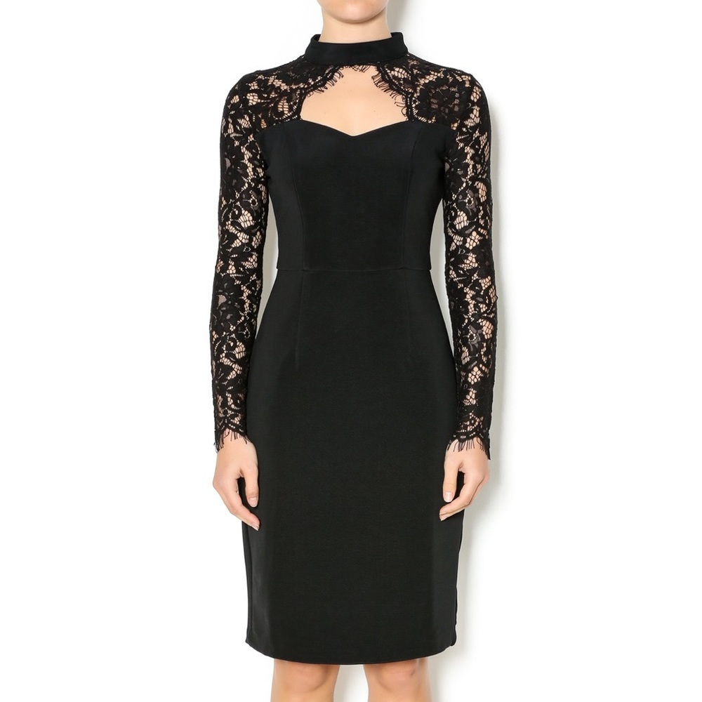 Mustard seed lace cutout dress